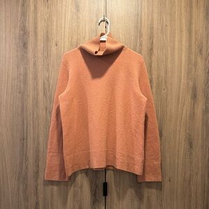 The Row Peach Orange Wool Cashmere Mock Neck Sweater Size M